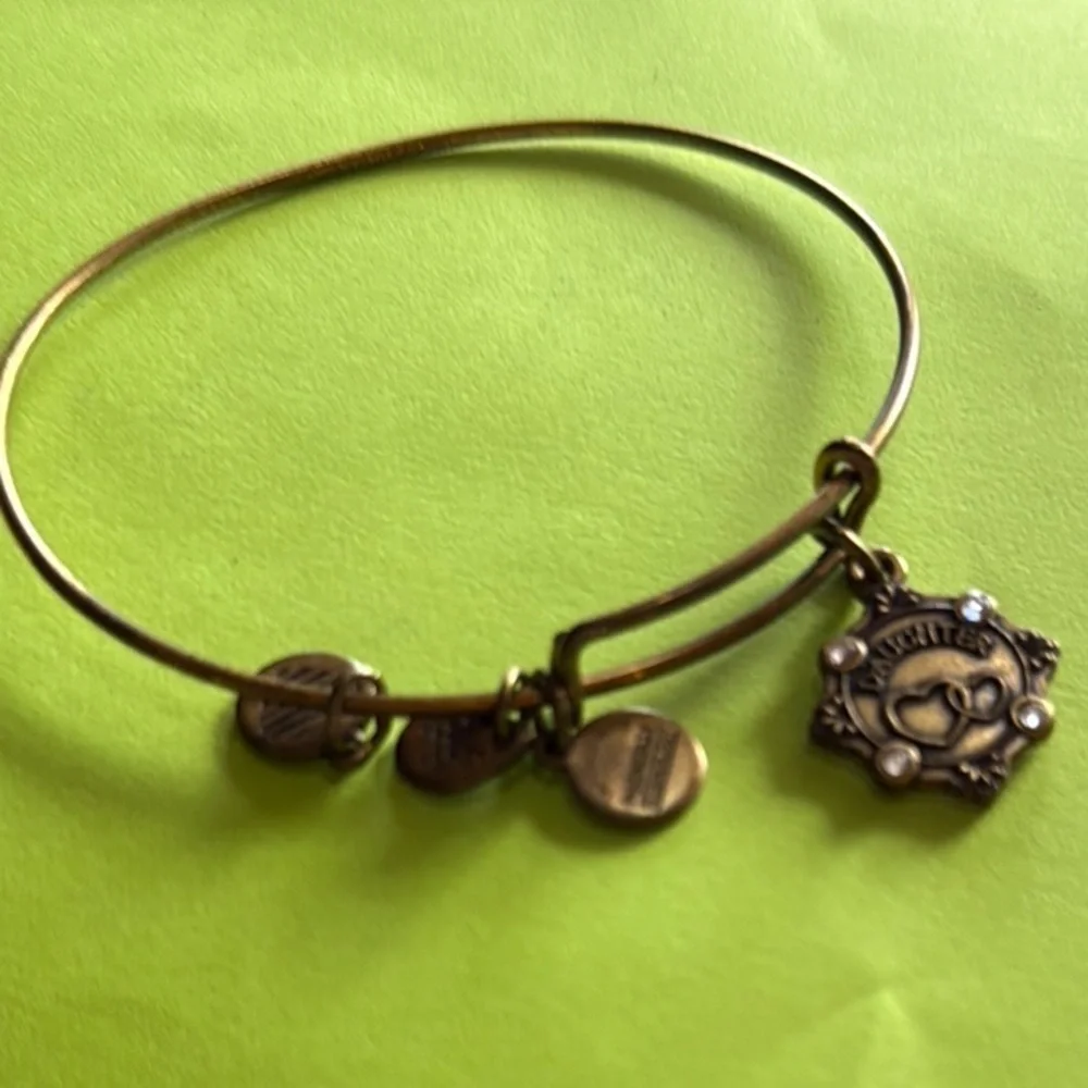 Alex and Ani Gold Bangle Daughter Bracelet with Swavorski Crystals, Pre-loved